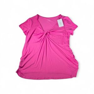 Isabel Maternity by Ingrid & Isabel Twist Knot Pink T-Shirt XXL